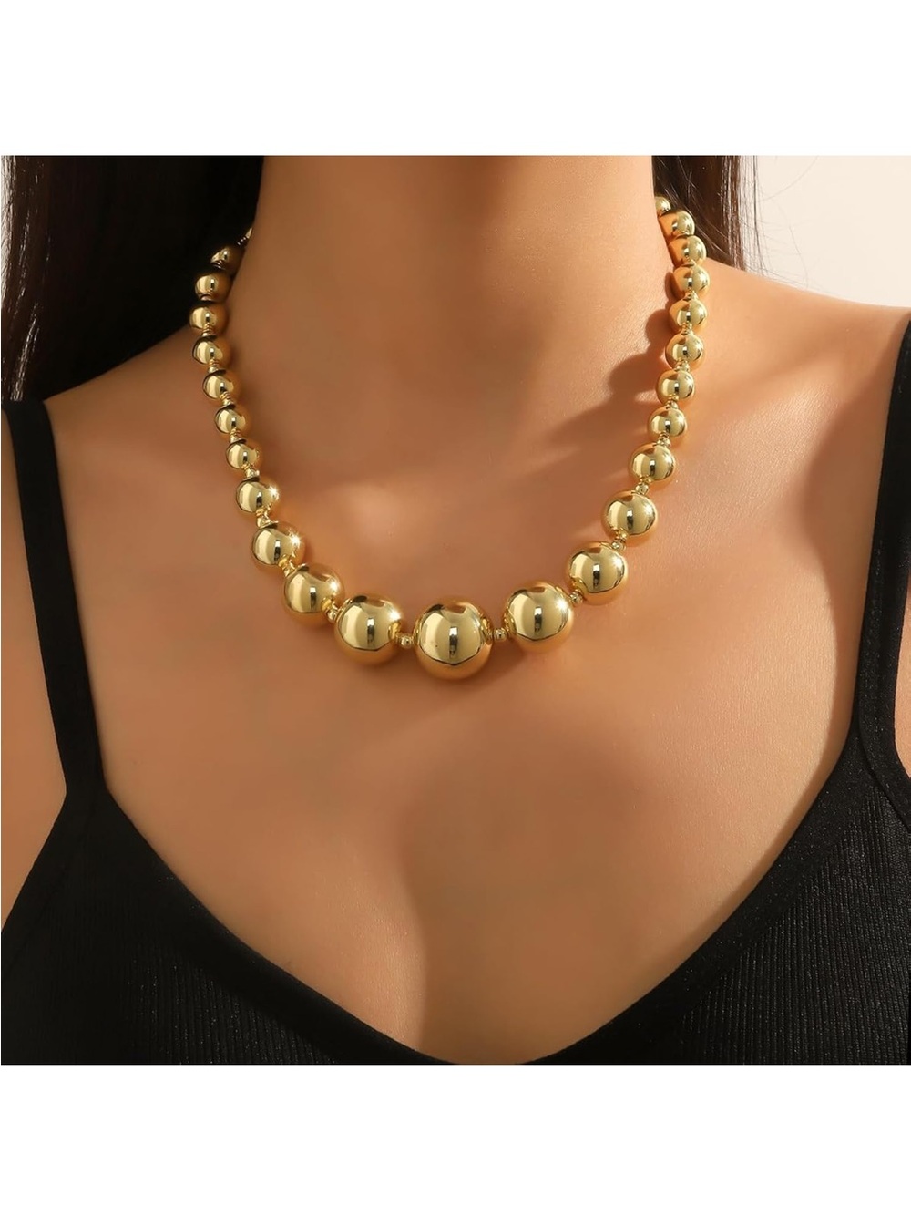 Large pearl choker with vintage bow, thick gold necklace with heart bow knot